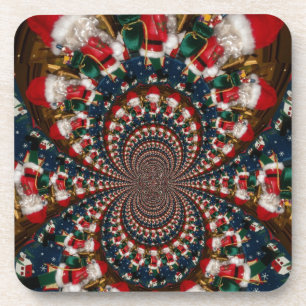 Spezial-Weihnachts-Santa-Kaleidoskop-Design Untersetzer