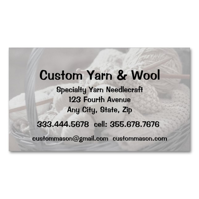 Spezialgarn Needlecraft Custom Woolshop Magnetische Visitenkarte (Vorderseite)