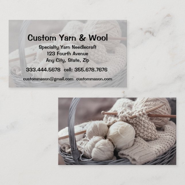 Spezialgarn Needlecraft Custom Woolshop Visitenkarte (Vorne/Hinten)