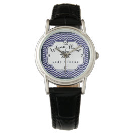 Spezialisieren Sie Navy Blau und Weiß mit dem Schi Armbanduhr