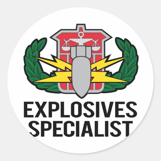 Spezialist für HDS-Explosivstoffe Runder Aufkleber (Vorderseite)