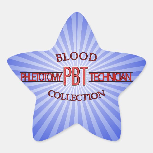 SPEZIALIST PBT PHLEBOTOMY TECH BLUTSAMMLUNG  Stern-Aufkleber (Vorderseite)