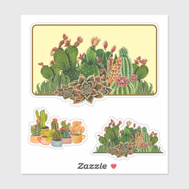 Spezialität Cacti Aufkleber (Blatt)