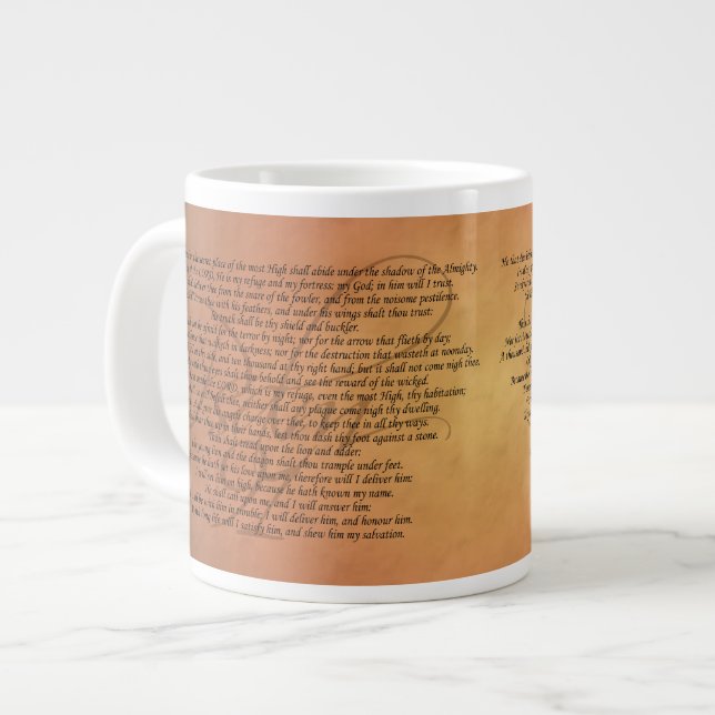 Spezialitäten-Tasse des Psalm-91 Jumbo-Tasse (Vorderseite Links)