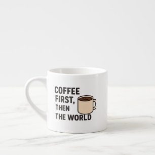 Spezialitäten-Tasse, Kaffee zuerst, dann die Welt Espressotasse