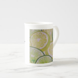 Spezialitäten-Tasse - Zitrone und Limone Scheiben Prozellantasse