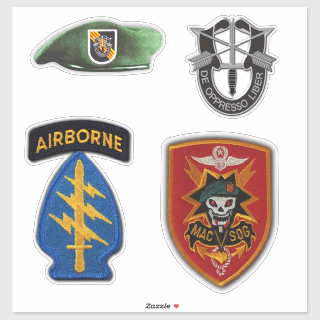 Spezialkräfte MACVSOG SOG Grüne Berets Kontakt Aufkleber (Blatt)