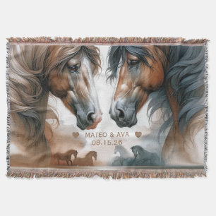 Spezialpferde Braune Hochzeitspaar Decke