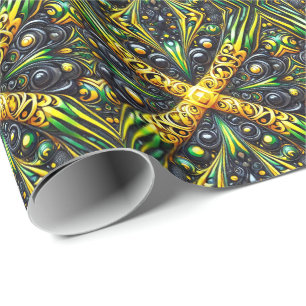 Spezialverpackungspapier mit jamaikanischen Farben Geschenkpapier
