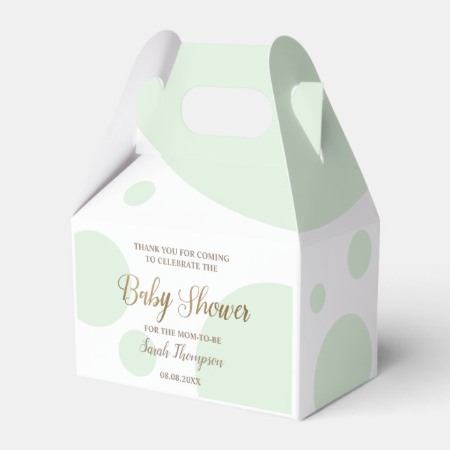 Speziell auf Grün und Weiß abgestimmte Babydusche  Geschenkschachtel (Vorderseite)