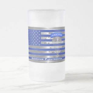 Speziell für die amerikanische Fallschirmfahne kon Mattglas Bierglas