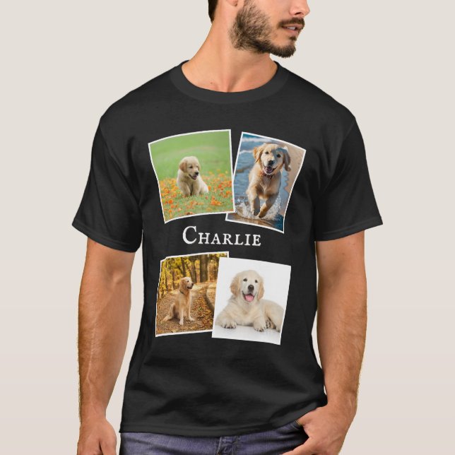 Speziell für Hunde Lover's Multi Foto Pet Collage T-Shirt (Vorderseite)