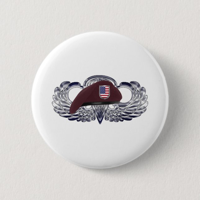 Speziell für Im Flugzeug Flügel konzipiertes Beret Button (Vorderseite)