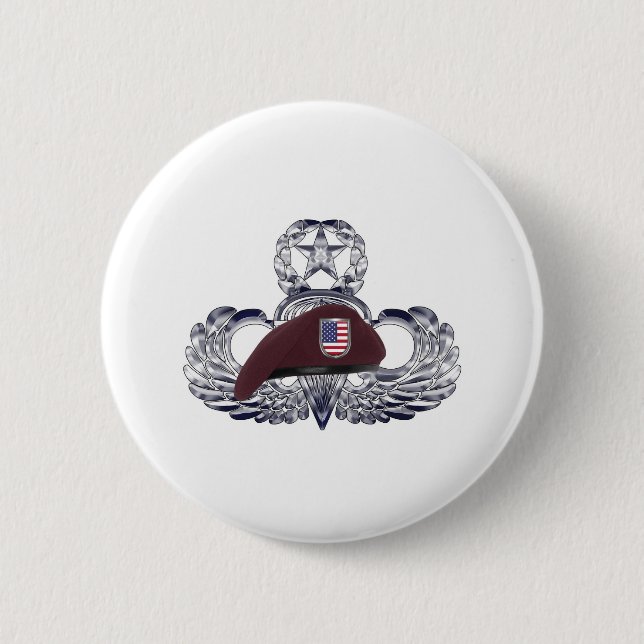 Speziell für Im Flugzeug Flügel konzipiertes Beret Button (Vorderseite)