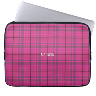 Speziell für Preppy-Rosa und lila kariertes Tartan Laptopschutzhülle