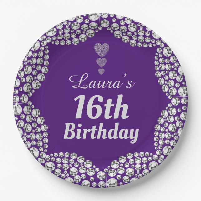 Spezielle 16. oder Party-Teller bearbeiten Pappteller (Vorderseite)