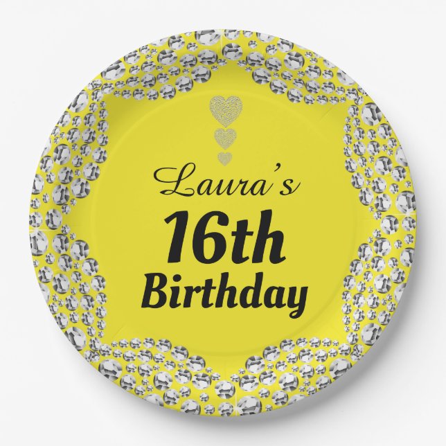 Spezielle 16. oder Party-Teller bearbeiten Pappteller (Vorderseite)