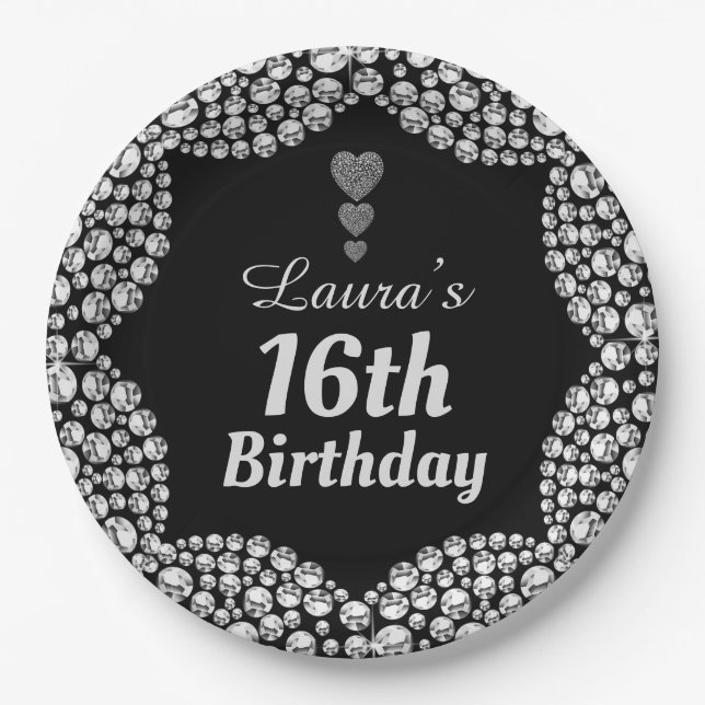 Spezielle 16. oder Party-Teller bearbeiten Pappteller (Vorderseite)