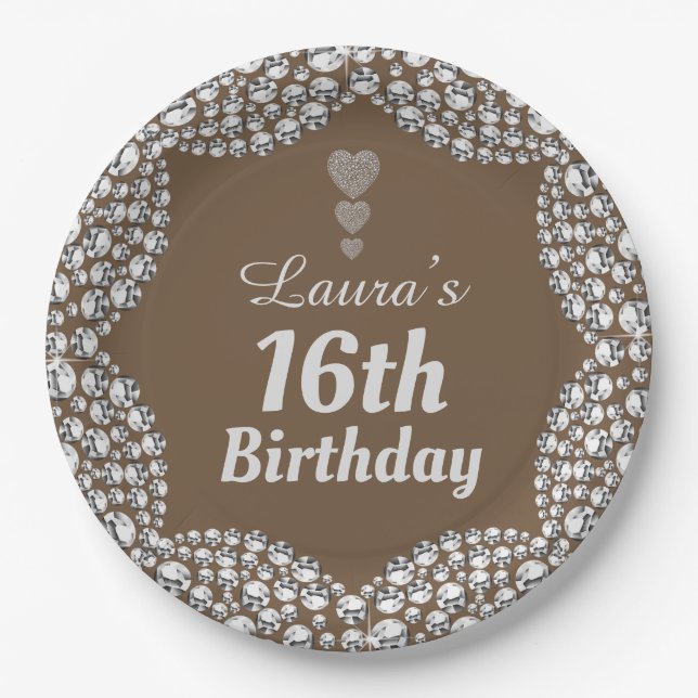 Spezielle 16. oder Party-Teller bearbeiten Pappteller (Vorderseite)