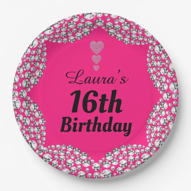 Spezielle 16. oder Party-Teller bearbeiten Pappteller (Vorderseite)