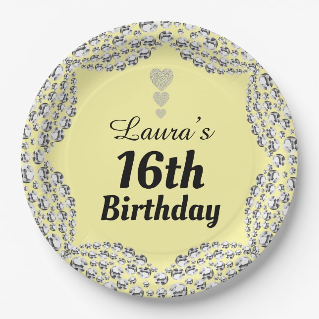 Spezielle 16. oder Party-Teller bearbeiten Pappteller (Vorderseite)
