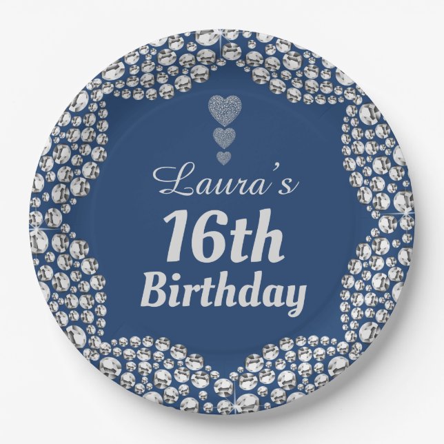 Spezielle 16. oder Party-Teller bearbeiten Pappteller (Vorderseite)