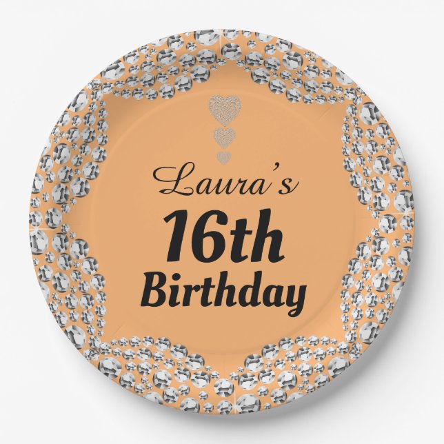 Spezielle 16. oder Party-Teller bearbeiten Pappteller (Vorderseite)