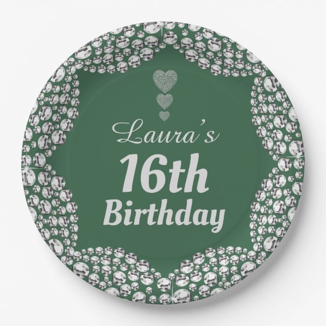 Spezielle 16. oder Party-Teller bearbeiten Pappteller (Vorderseite)