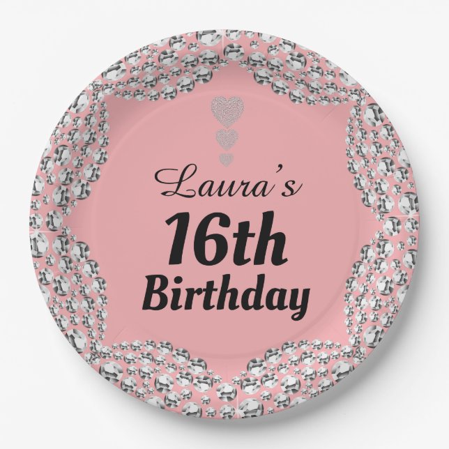 Spezielle 16. oder Party-Teller bearbeiten Pappteller (Vorderseite)