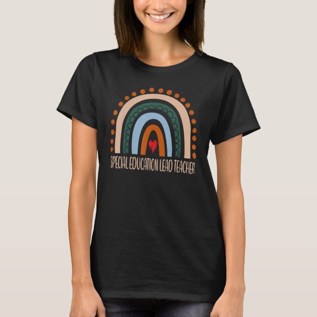 Spezielle Bildung Lead Lehrer Rainbow Zurück T-Shirt (Vorderseite)