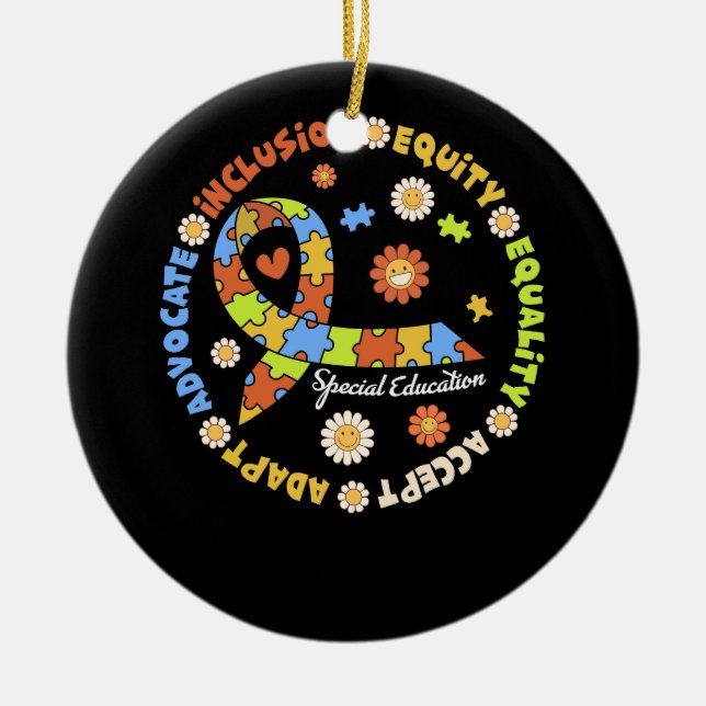 Spezielle Bildung Lehrer Inspiration Autismus Awa Keramik Ornament (Vorne)