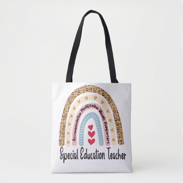 Spezielle Bildung Lehrer Regenbogen Leopard - Sped Tasche (Vorderseite)