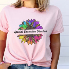 Spezielle Bildung Lehrerin Regenbogenblüte T-Shirt