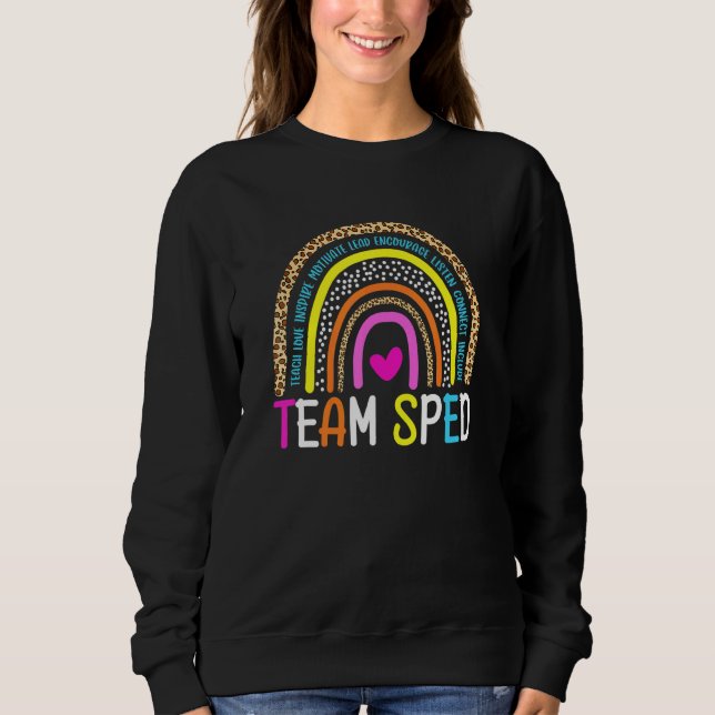 Spezielle Bildung Lehrerin Sped Leopard Boho Rainb Sweatshirt (Vorderseite)