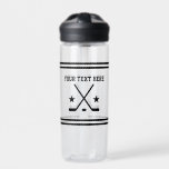 Spezielle Eishockey-Wasserflasche für das Sporttra Trinkflasche<br><div class="desc">Spezielle Eishockeyflasche für Sporttraining. Sport Geburtstagsgeschenk Idee für Kinder und Erwachsene. Sportliche Streifen mit gekreuzten Hockeyschlägern und Puck-Logo.</div>