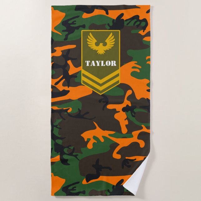Spezielle FARBEN und monogramm-Militärübungen: Strandtuch (Vorderseite)