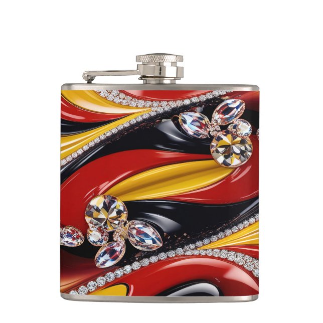 Spezielle Flasche mit belgischer Farbgestaltung Flachmann (Vorderseite)