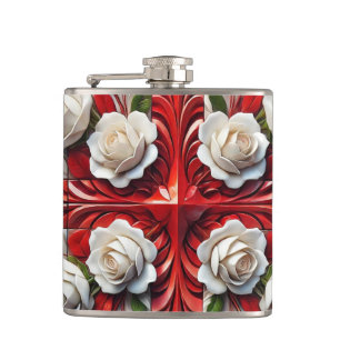 Spezielle Flasche mit englischer Rose Design Flachmann