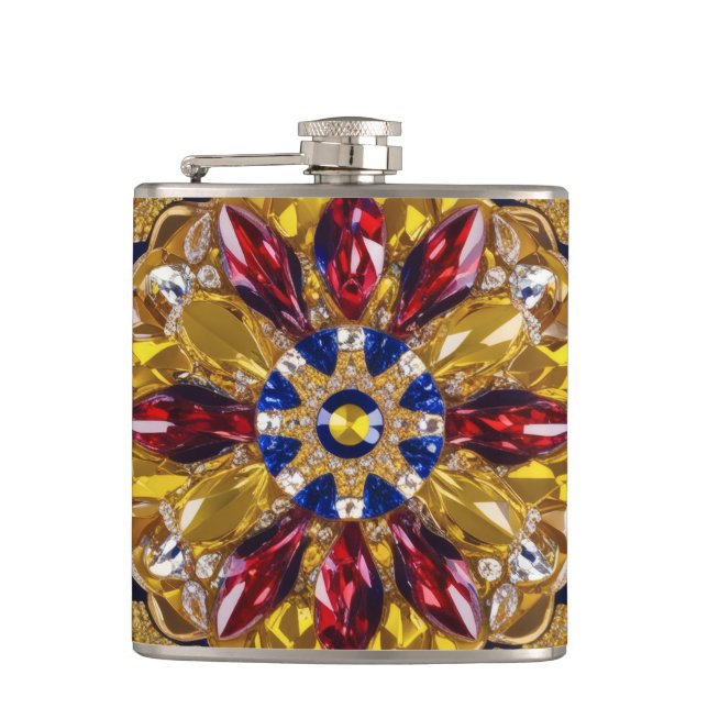 Spezielle Flasche mit kolumbianischer Farbgestaltu Flachmann (Vorderseite)