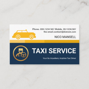 Spezielle Gelbe Taxilinie Privatvermieter Visitenkarte