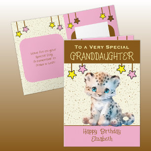 Spezielle Grandtochter Leoparden Kinder brauner Ge Karte