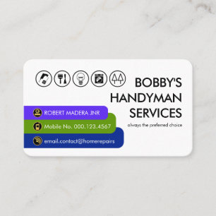 Spezielle Handwerker-Tabs für Heimreparaturen Visitenkarte