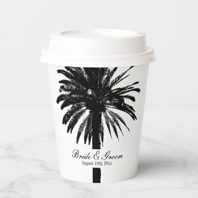 Spezielle Kaffeebecher für Hochzeitsfeiern am trop Pappbecher (Vorderseite)