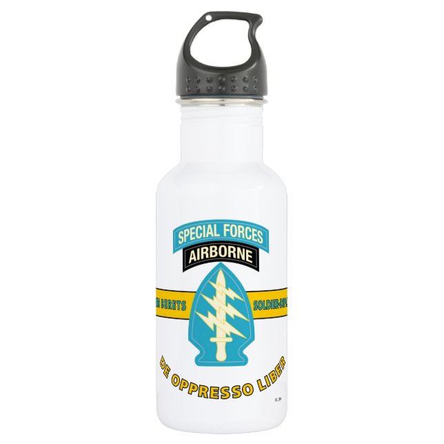 SPEZIELLE KRÄFTE IM FLUGZEUG "DE OPPRESSO LIBER " TRINKFLASCHE (Vorderseite)