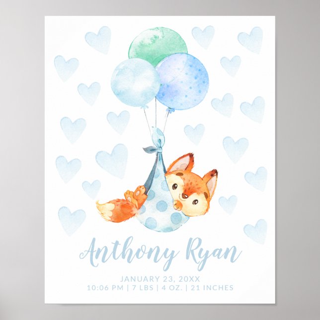 Spezielle Lieferstorch-Fox-Babystände Poster (Vorne)