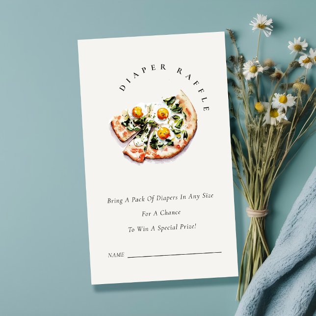Spezielle Lieferung Pizza Diaper Raffle Baby Dusch Begleitkarte (Von Creator hochgeladen)