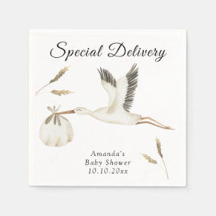 Spezielle Lieferung Wasserfarben Stork Baby Dusche Serviette
