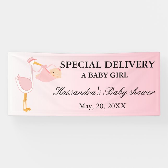 Spezielle Lieferungs-Storch-Baby-Duschen-Fahne Banner (Horizontal)