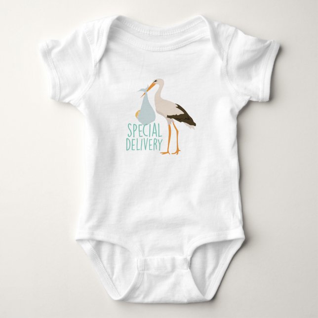 Spezielle Lieferungs-Storch Baby Strampler (Vorderseite)