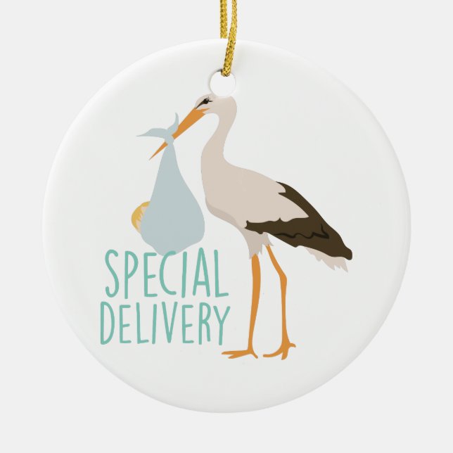 Spezielle Lieferungs-Storch Keramik Ornament (Vorne)